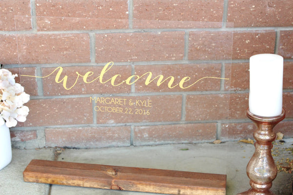 Personalized Wedding Welcome Acrylic Sign - Rich Design Co