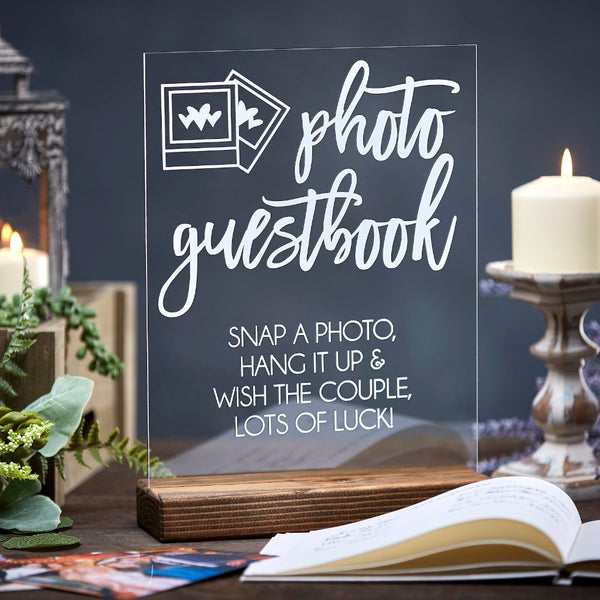 Photo Guestbook Acrylic Sign (Snap a Photo, Hang it Up) - Rich Design Co