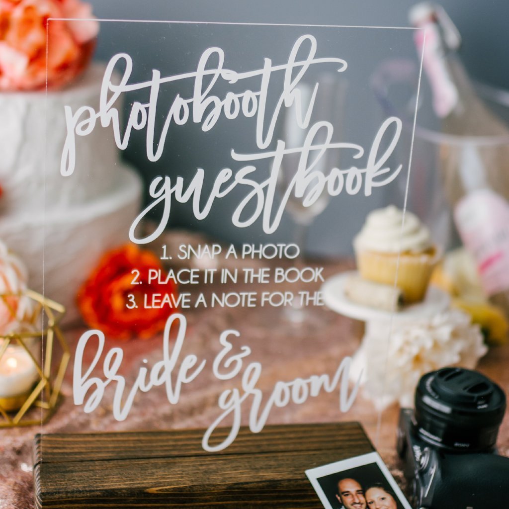 Photobooth Guestbook Acrylic Wedding Sign - Rich Design Co
