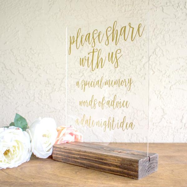 Please Share with Us Advice Acrylic Wedding Sign - Rich Design Co