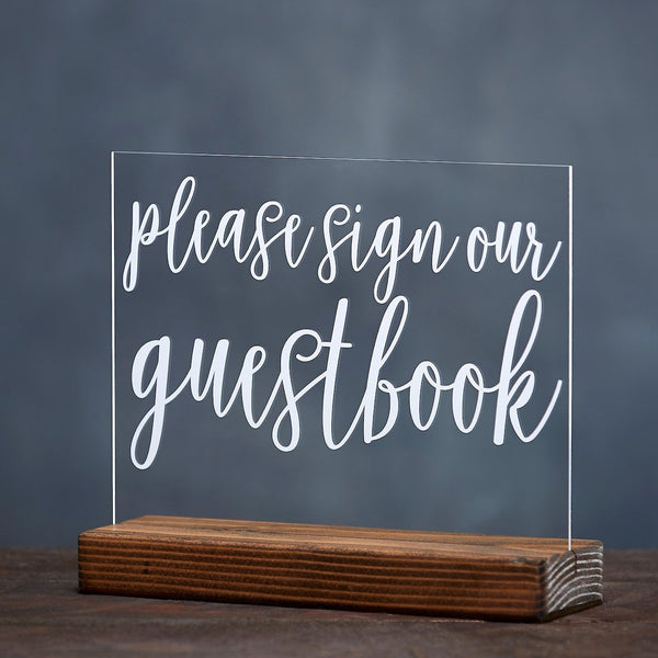 Please Sign Our Guestbook Acrylic Wedding Sign - Rich Design Co
