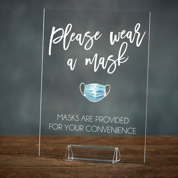Please Wear A Mask | Acrylic Event Sign - Rich Design Co