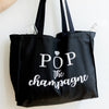Pop The Champagne Celebratory Canvas Tote Bag - Rich Design Co