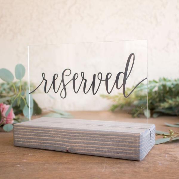 Reserved Acrylic Table Signs - Rich Design Co