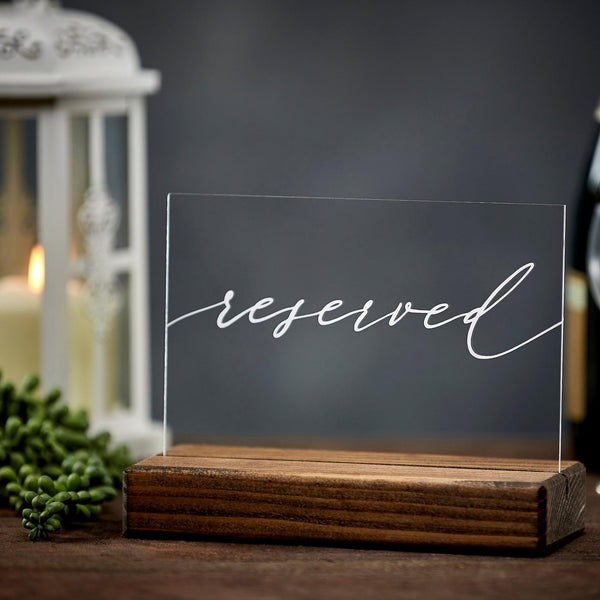 Reserved Elegant Acrylic Wedding Table Sign - Rich Design Co