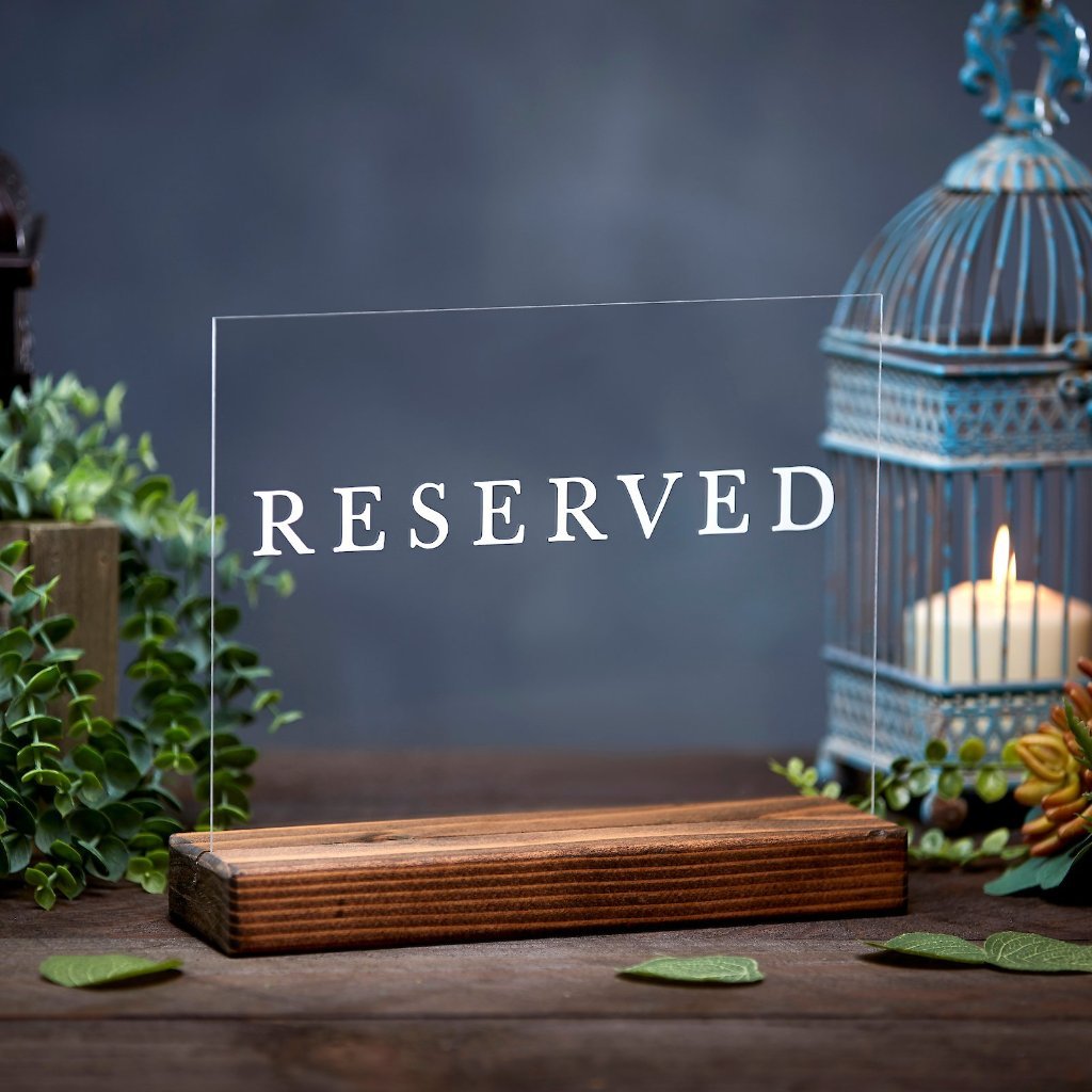 Reserved Minimalist Modern Acrylic Wedding or Event Sign - Rich Design Co