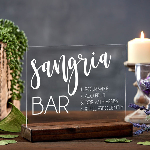 Sangria Bar Acrylic Sign - Rich Design Co
