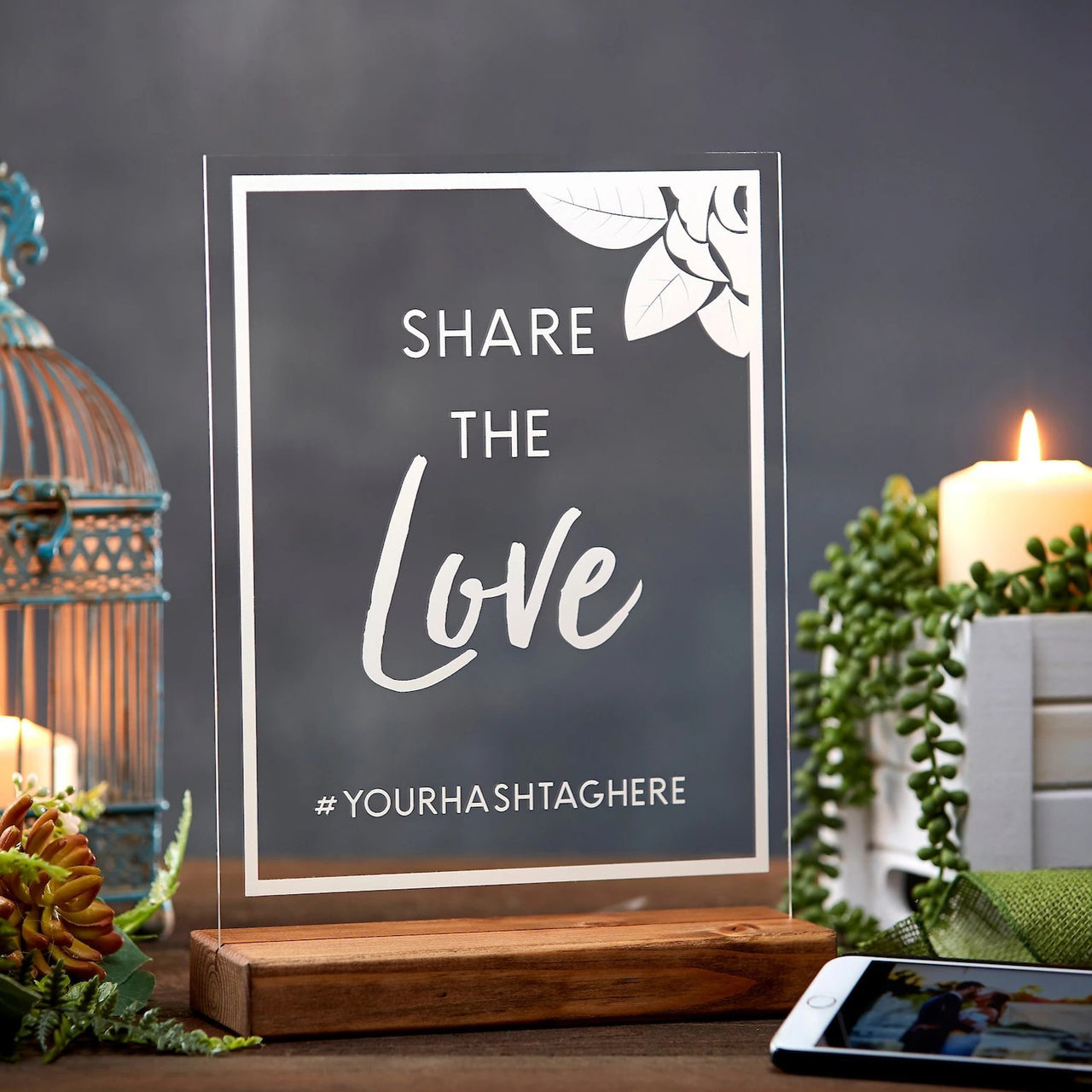 Share the Love Custom Wedding Hashtag Sign - Rich Design Co