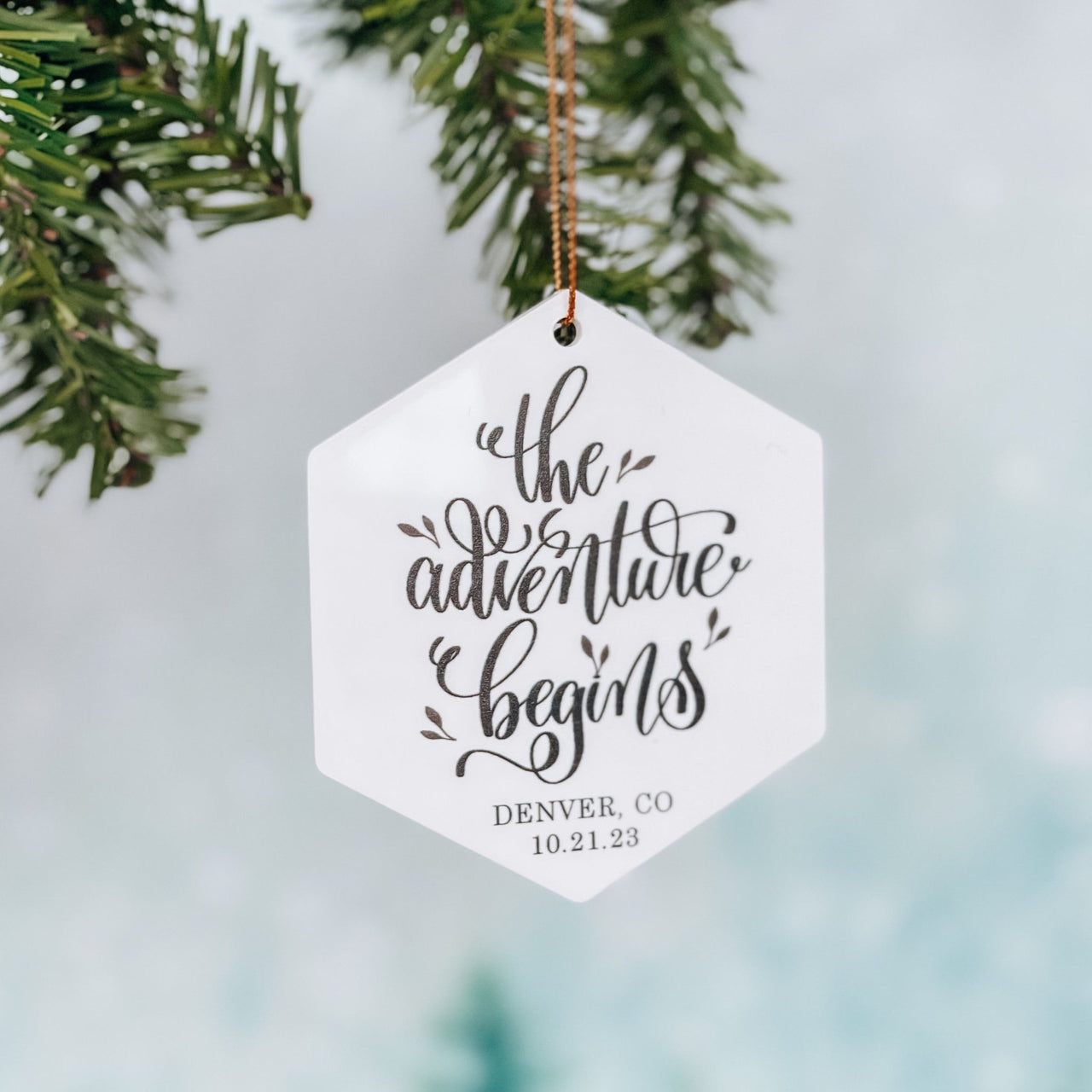 The Adventure Begins Personalized Acrylic Ornament - Rich Design Co