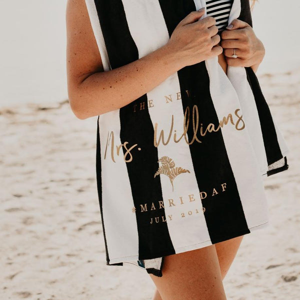 The New Mrs Personalized Honeymoon Beach Towel - Rich Design Co