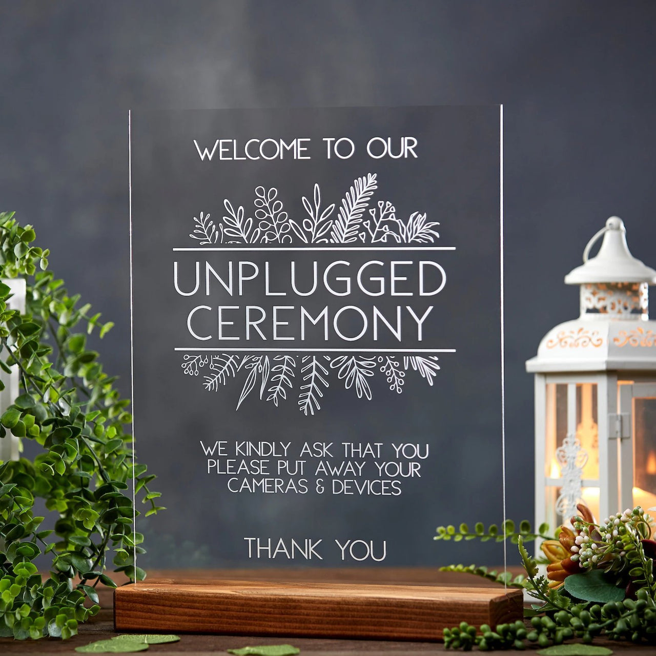 Unplugged Ceremony Acrylic Sign - Rich Design Co