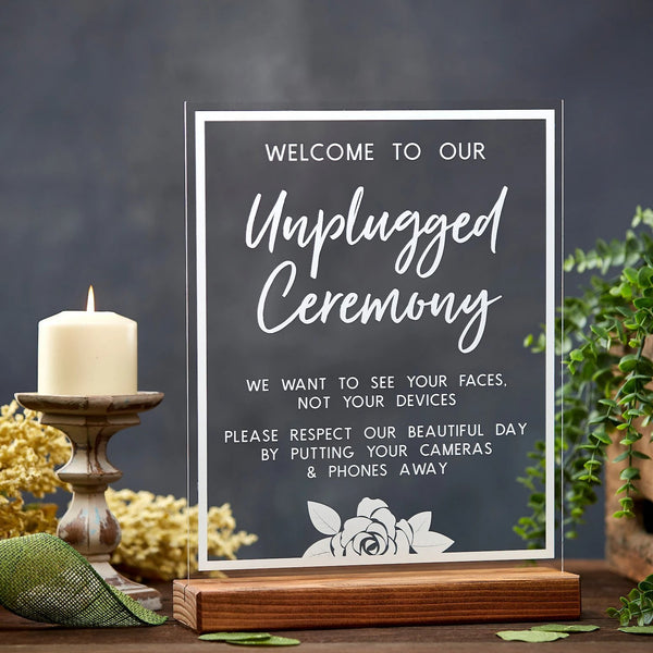 Unplugged Floral Acrylic Sign - Rich Design Co