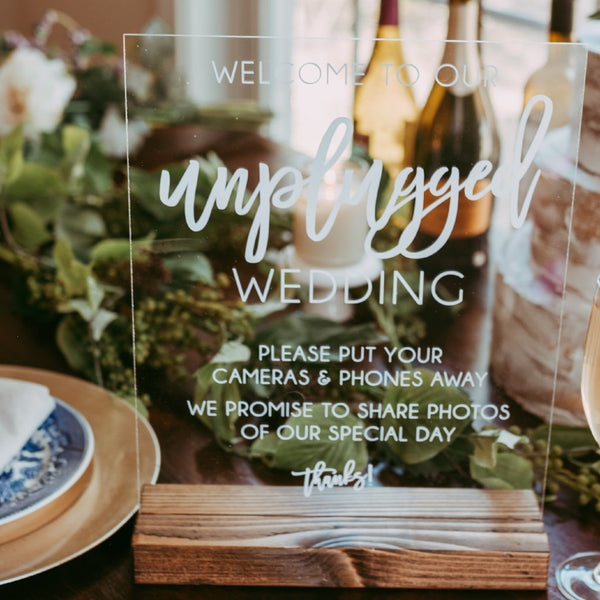 Unplugged Wedding Acrylic Wedding Sign - Rich Design Co
