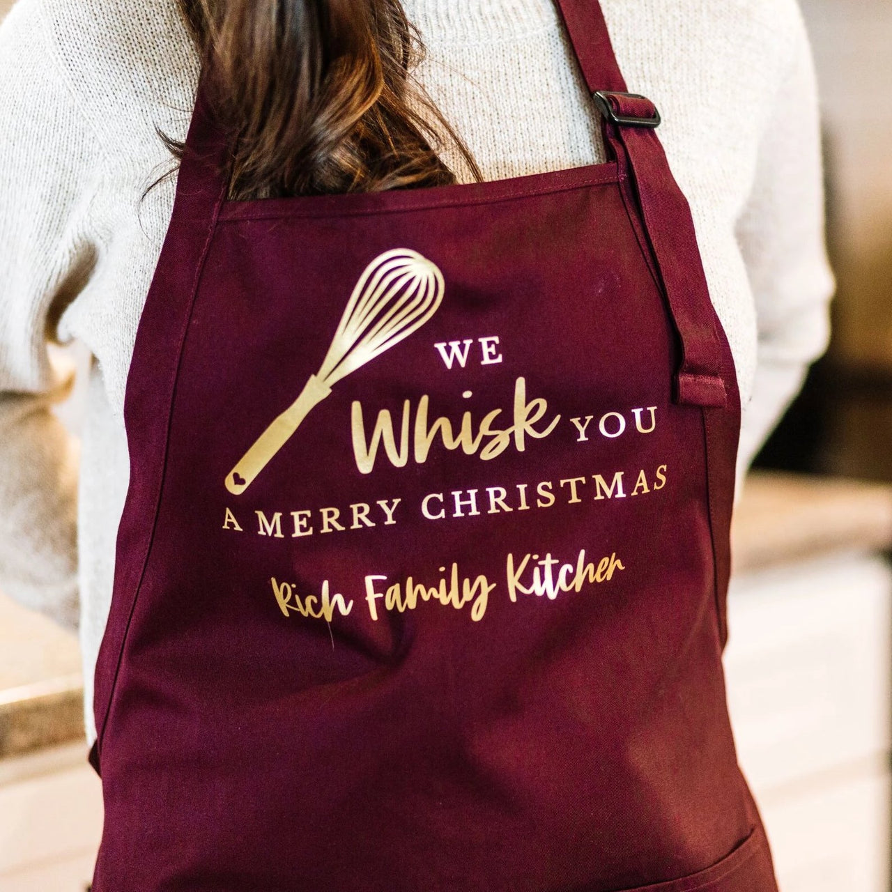 We Whisk You a Merry Christmas Holiday Cooking Apron - Rich Design Co