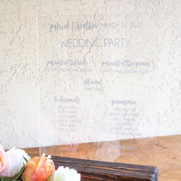 Wedding Program Acrylic Sign - Rich Design Co