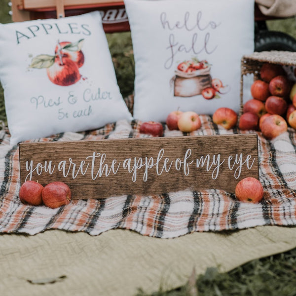 You Are the Apple of My Eye Painted Wooden Sign - Rich Design Co